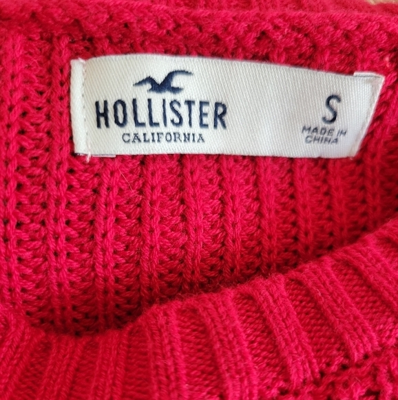 Hollister Women's Red Long Sleeve Knit Crewneck Sweater Size Small - Picture 5 of 5